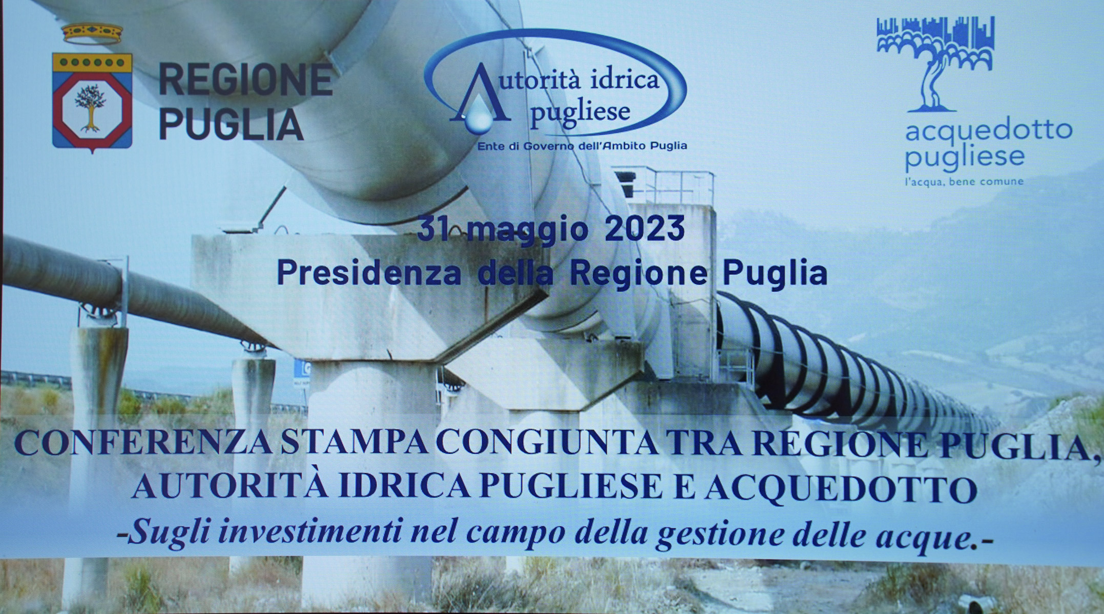 Galleria Presentato da Regione, AIP e AQP il Piano d’Ambito per la gestione delle acque in Puglia - Diapositiva 1 di 10